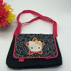 Hello Kitty Small Black Messenger Bag and Stuffed animal NYB5616K